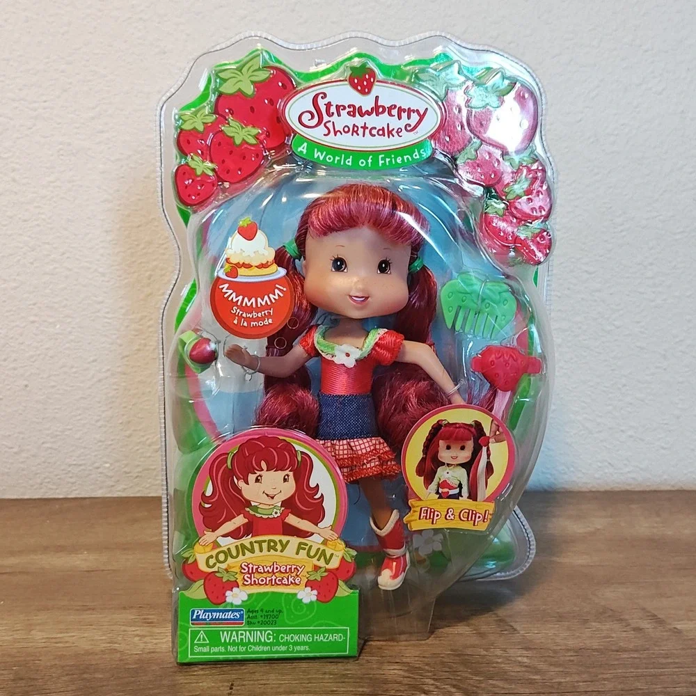 Playmates Strawberry Shortcake Country Fun Doll 6in Red Scented 2007 New